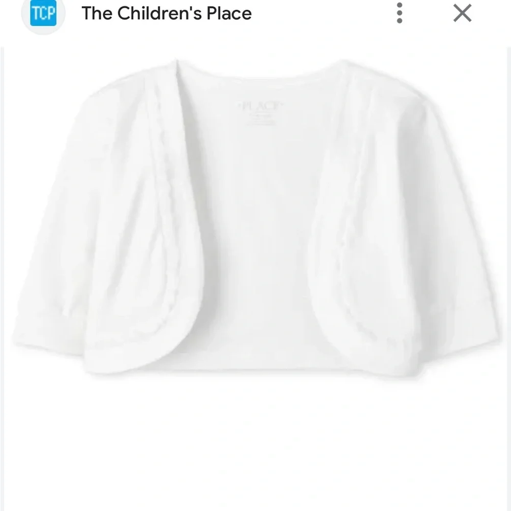 Girls Ruffle Shrug- white - Picture 1 of 3